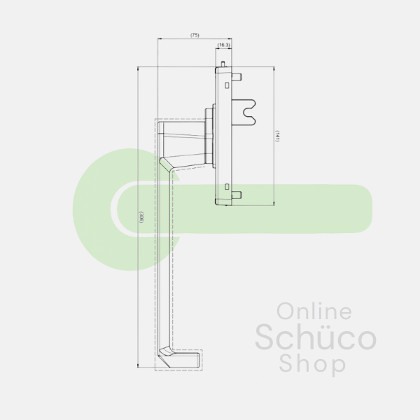 Schuco aluminium PSK greep schuifpui zilver RS 247686 / 277786 - LS 247685 / 277785