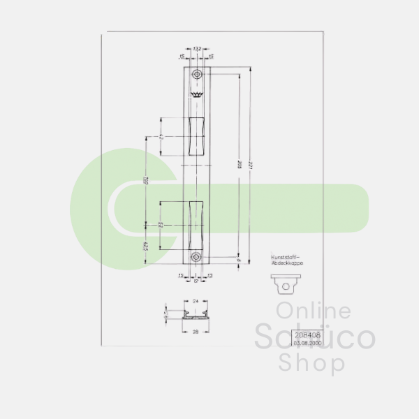 gâche Schuco 221 mm - 208408