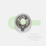Schuco rozet - afsluitbare greep - kleuren: 247131 aluminium / 247132 zwart 9005 / 247133 wit 9010 / 247134 wit 9016 / 247135 RVS look
