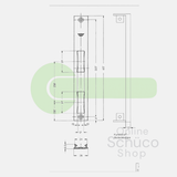 Schuco sluitplaat 221 mm - 208426