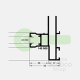Schuco afdekstrip ASS 50  zwart - 224690 - per meter