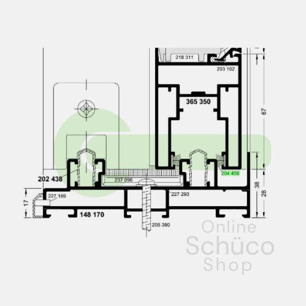 Schuco borstel ASS 50 - 204456 - per meter