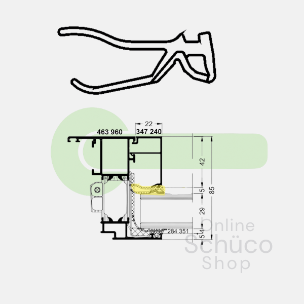 Joint de vitrage Schüco 3/4 mm vert - 284838 - par mètre linéaire