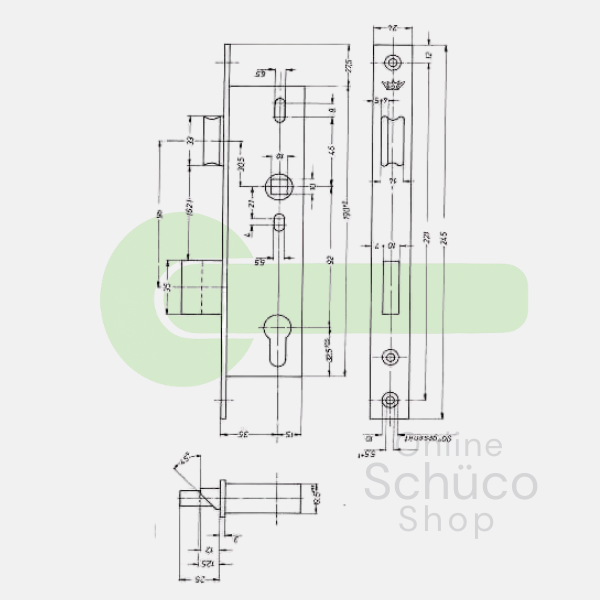 Schuco 211154 serrure jour et nuit - 35/92/10
