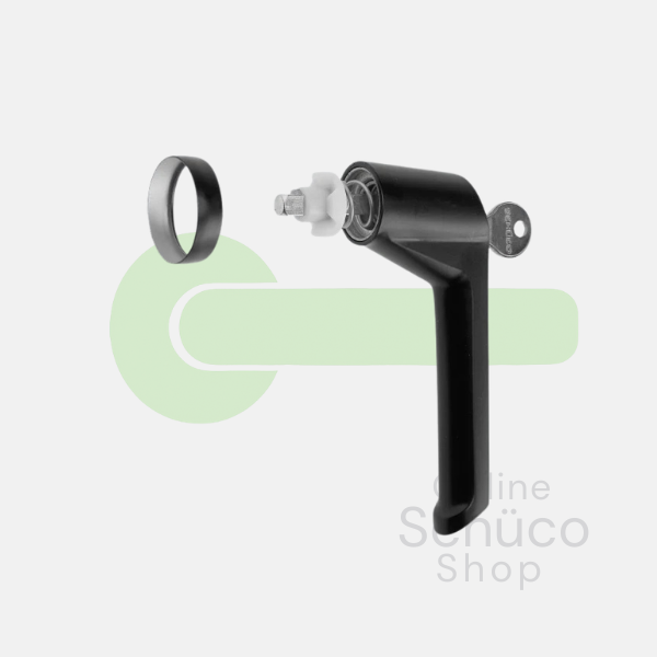 Schuco raamgreep - afsluitbaar - 234037 - zwart RAL 9005